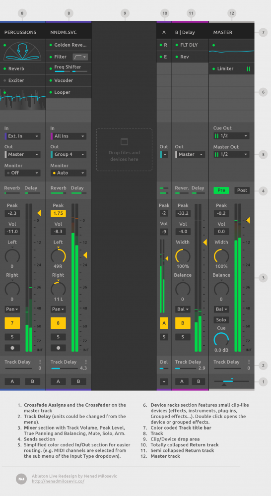 Ableton Live redesign Audio user interface process & case study