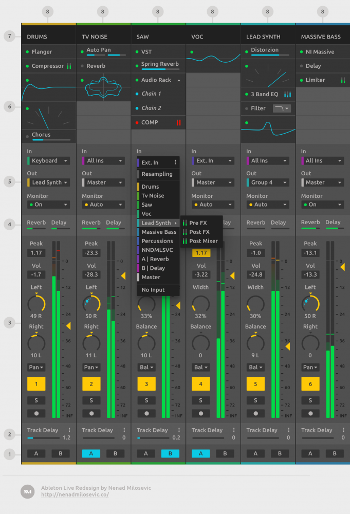Ableton Live redesign Audio user interface process & case study