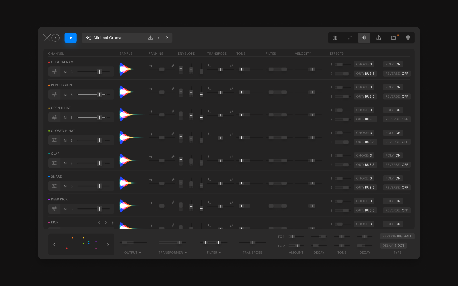 XLN — Music creation and audio effect plugin interface design